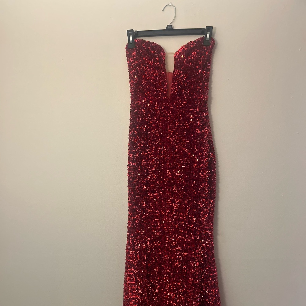 Fashion Nova Sparkling Red Sequin Dress